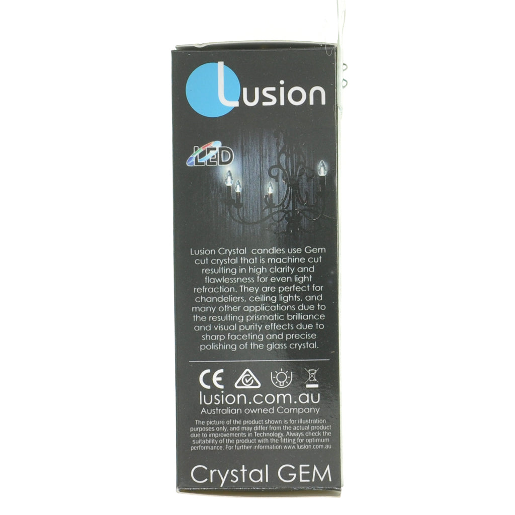 Lusion Candle Crystal GEM LED Light Bulb E14 240V 4W W/W 20275