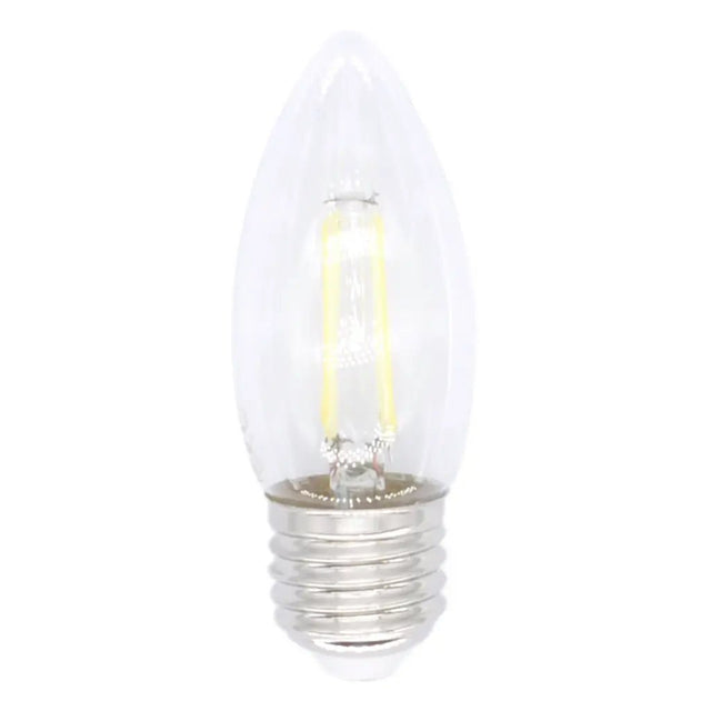 Clear light bulb on a white background