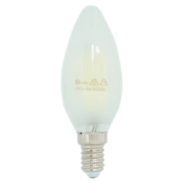 White LED light bulb on a white background