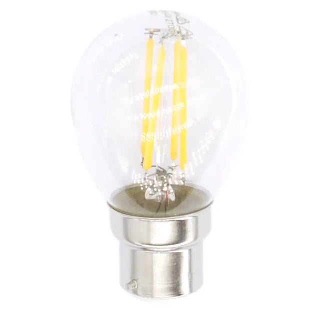 Clear 12LED light bulb with visible filaments on a white background
