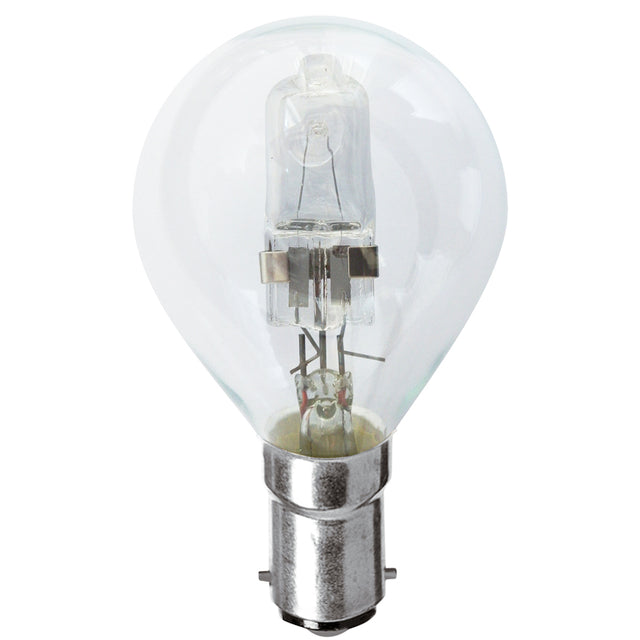 Lusion Fancy Round Halogen Light Bulb B15 240V 28W Clear 30214