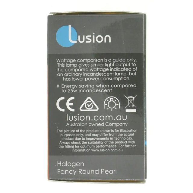 Lusion product packaging with branding and text on a white background
