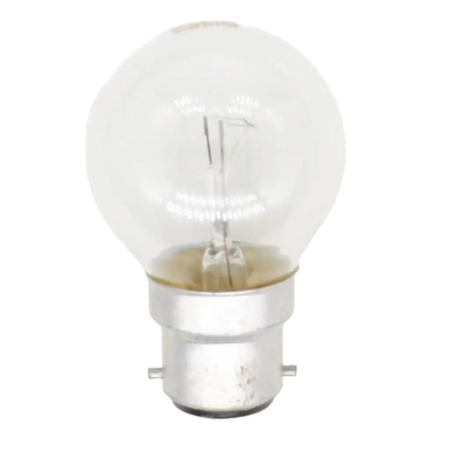 Clear light bulb on a white background