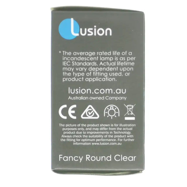 Lusion product packaging with branding and text on a white background