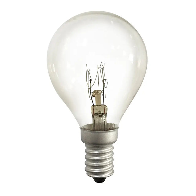 Clear light bulb on a white background