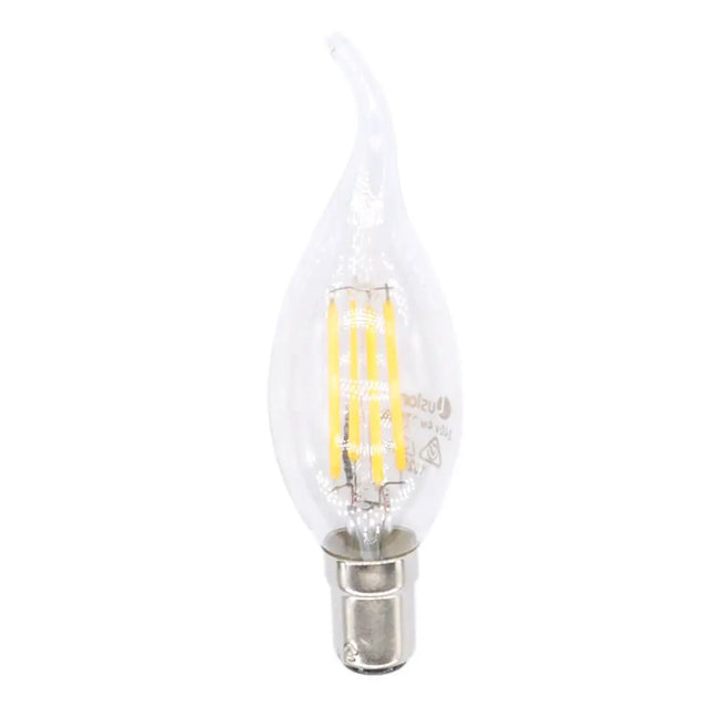 Clear LED light bulb on a white background