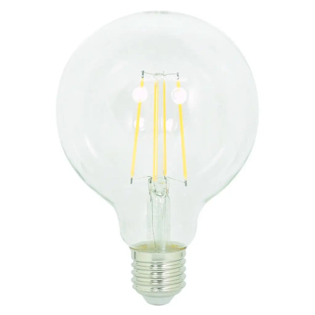 Clear LED light bulb on a white background