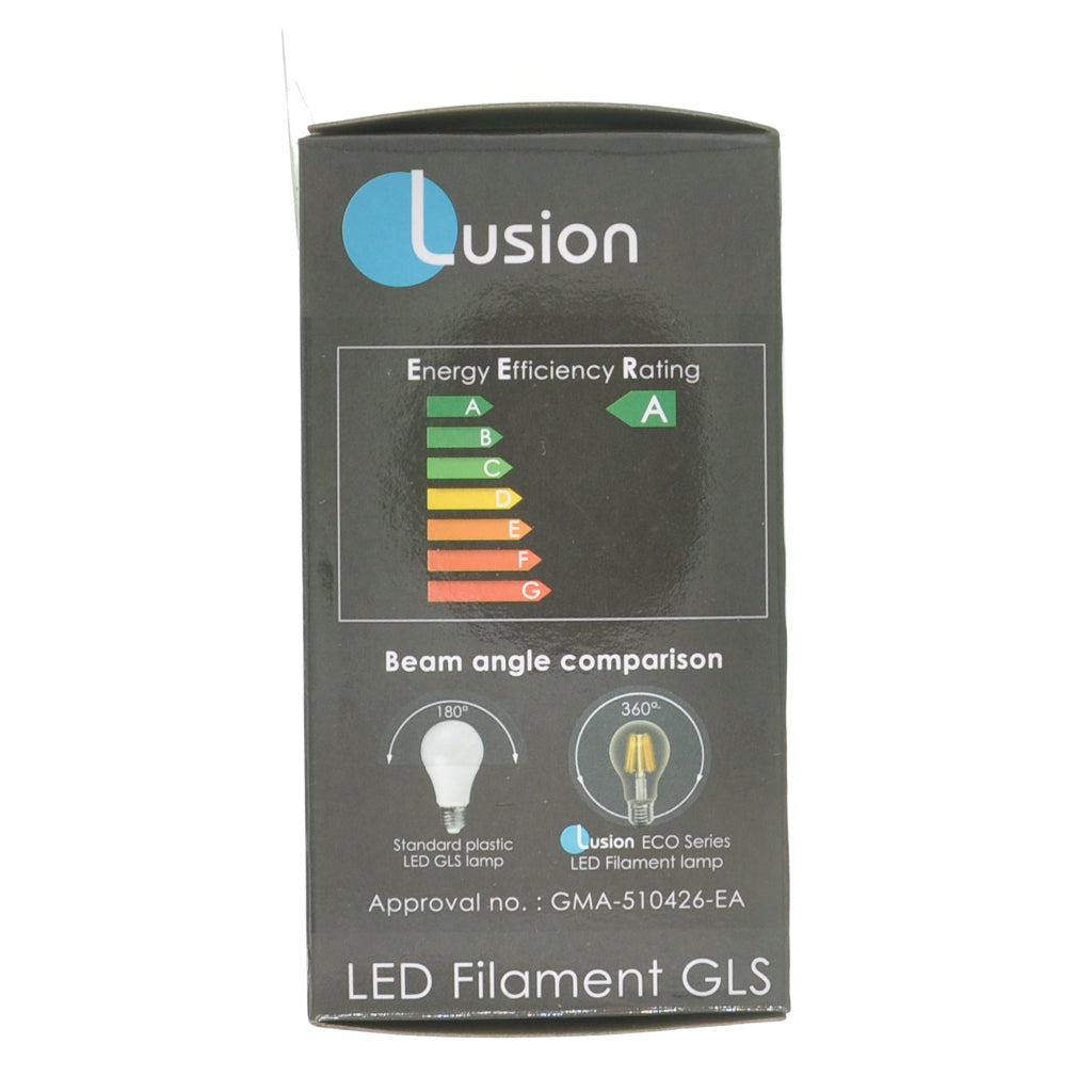 Lusion GLS Filament LED Light Bulb E27 240V 8W W/W 20508
