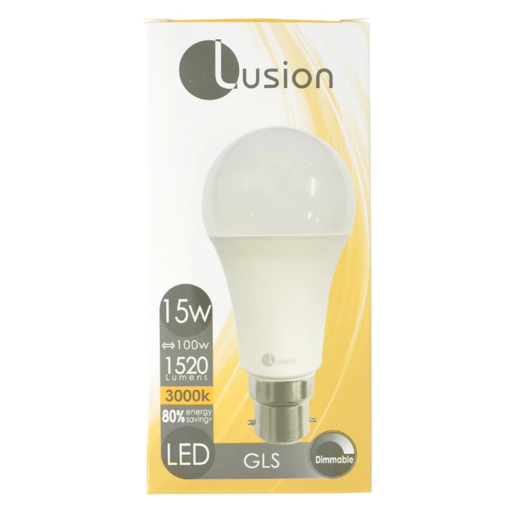 Lusion GLS LED Light Bulb B22 240V 15W W/W Opal 20431