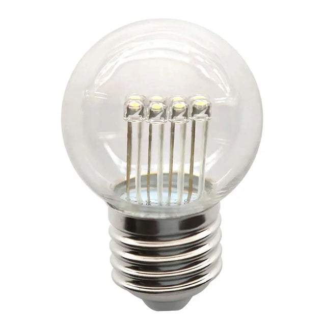 Clear LED light bulb on a white background