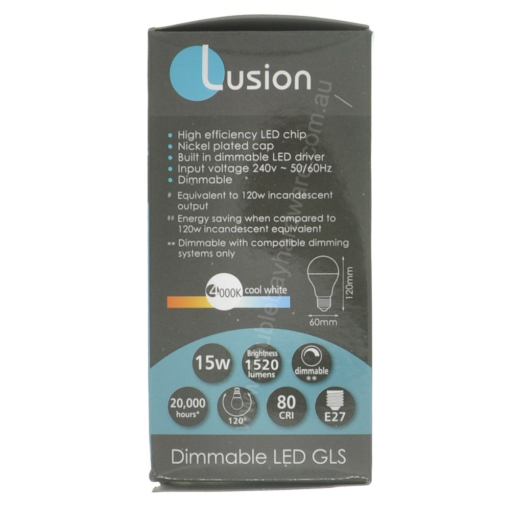 Lusion GLS LED Light Bulb E27 240V 15W C/W 20432