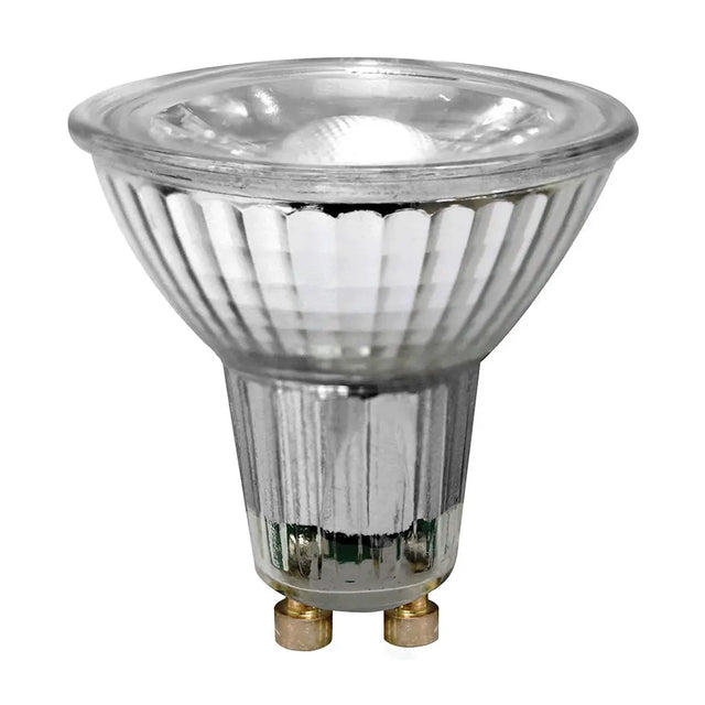 Clear halogen lamp on a white background