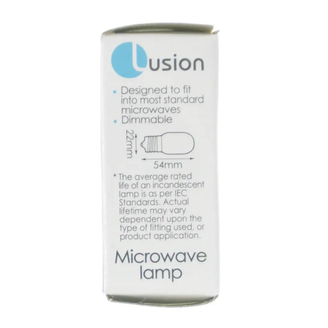 Lusion microwave lamp packaging on a white background