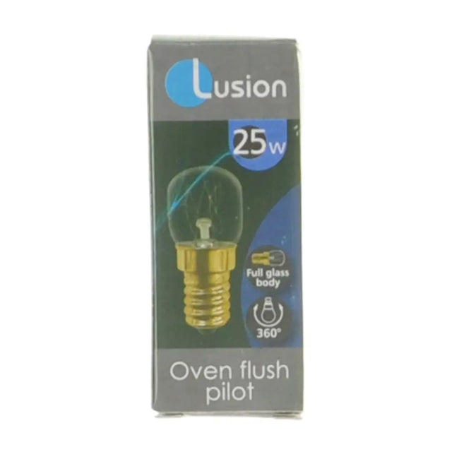 Lusion oven flush pilot light bulb packaging on a white background