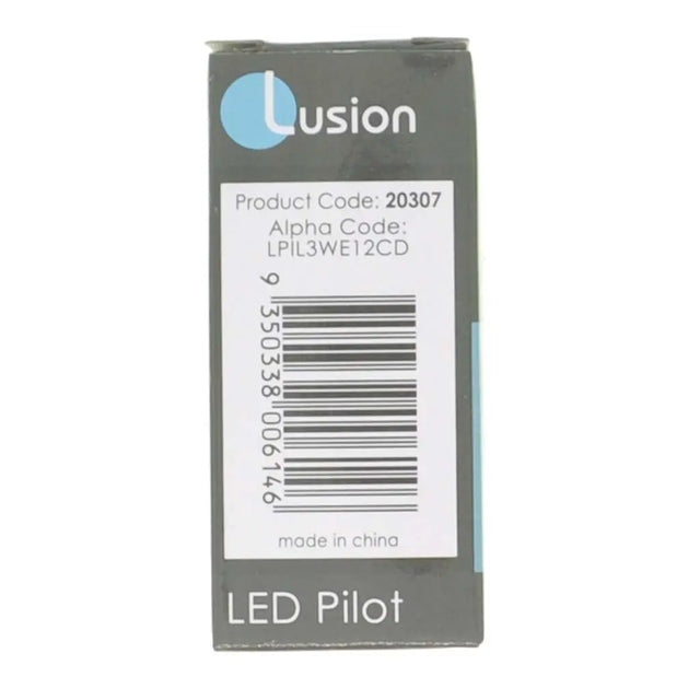 Lusion LED Pilot packaging with product code and barcode on a white background