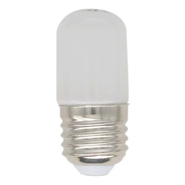 LED light bulb with white glass cover on a white background