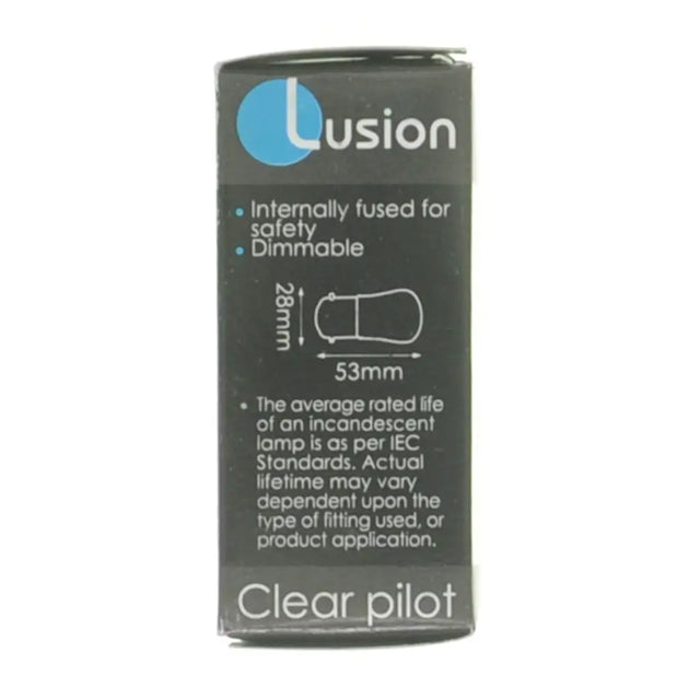 Lusion clear pilot packaging on a white background