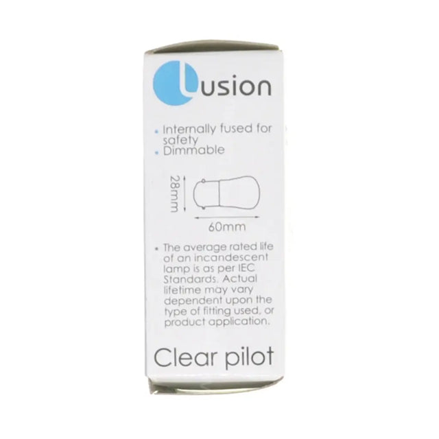 Lusion clear pilot packaging on a white background
