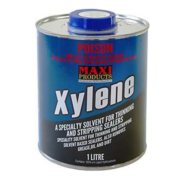 Can of Maxi Products Xylene solvent on a white background