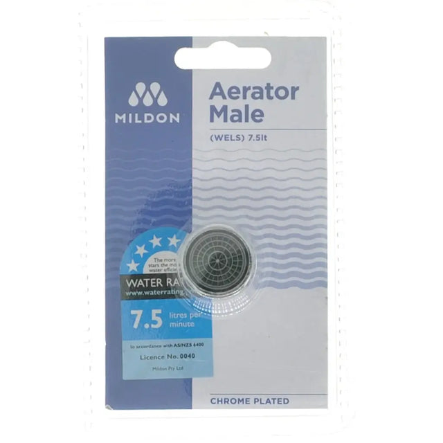 Mildon aerator male packaging with product image on a white background