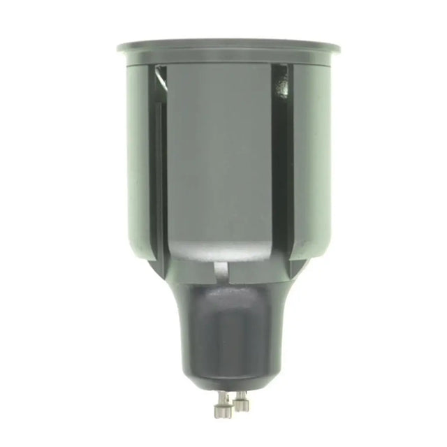 Gray light bulb socket on a white background