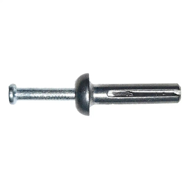 Metal nail or drill bit on a white background