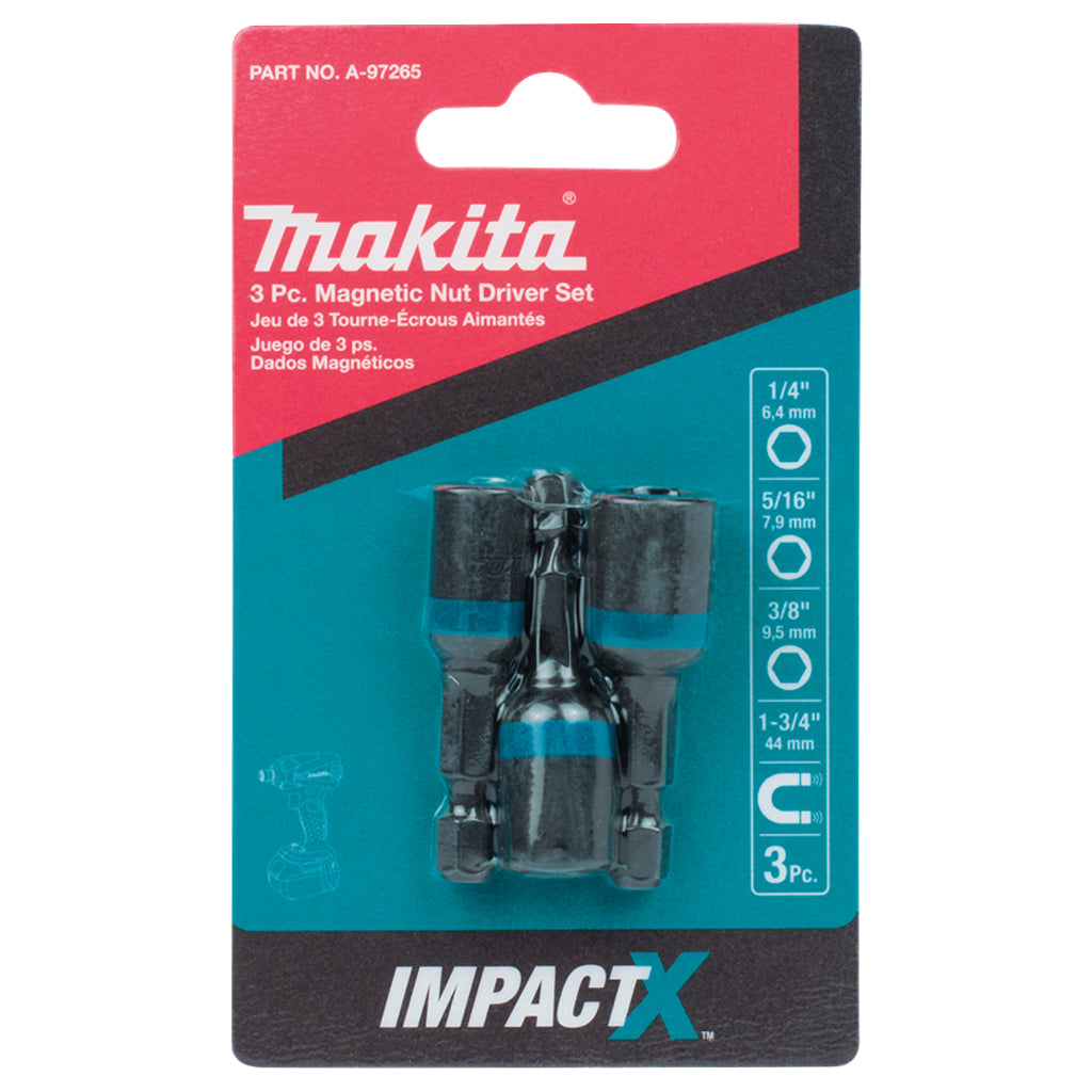 Makita Magnetic Nut Driver Set 3Pcs A-97265