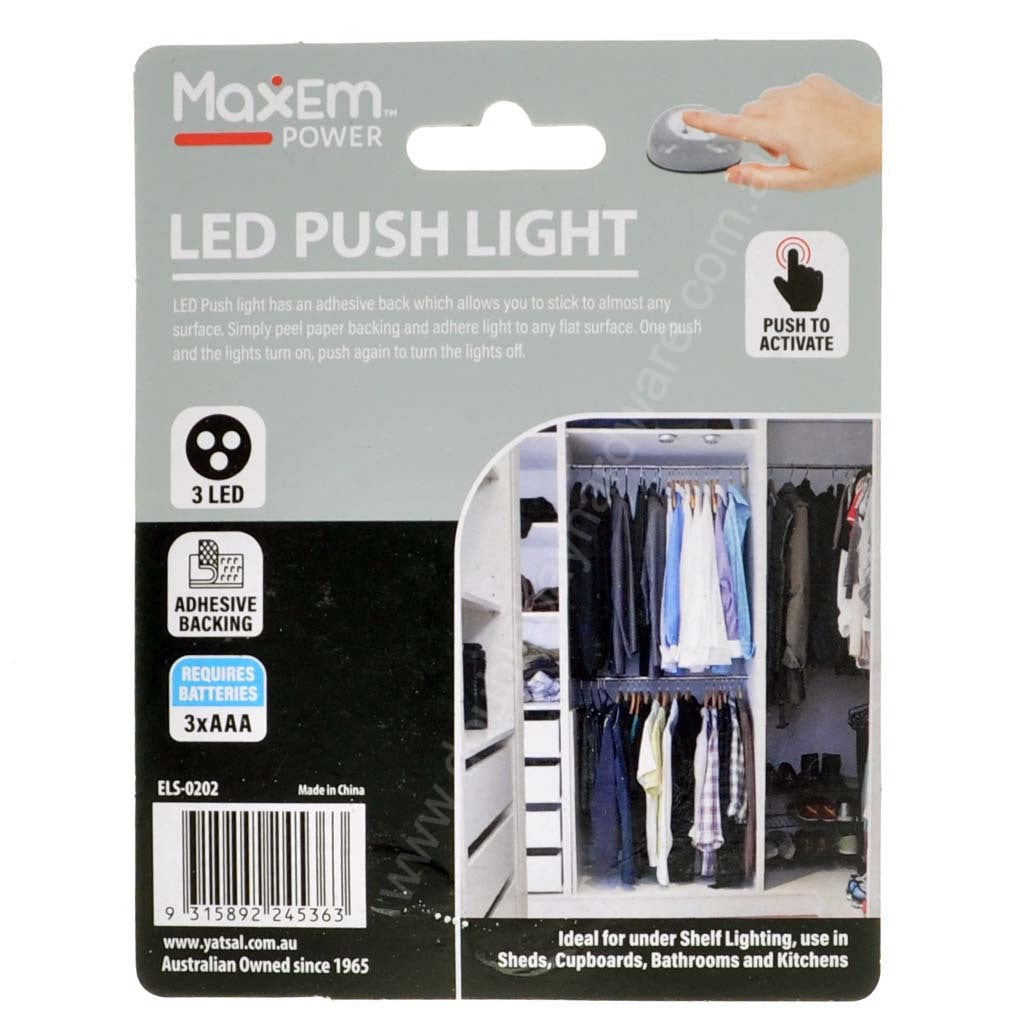 MaxEm 3LED Adhesive Push Light ELS-0202