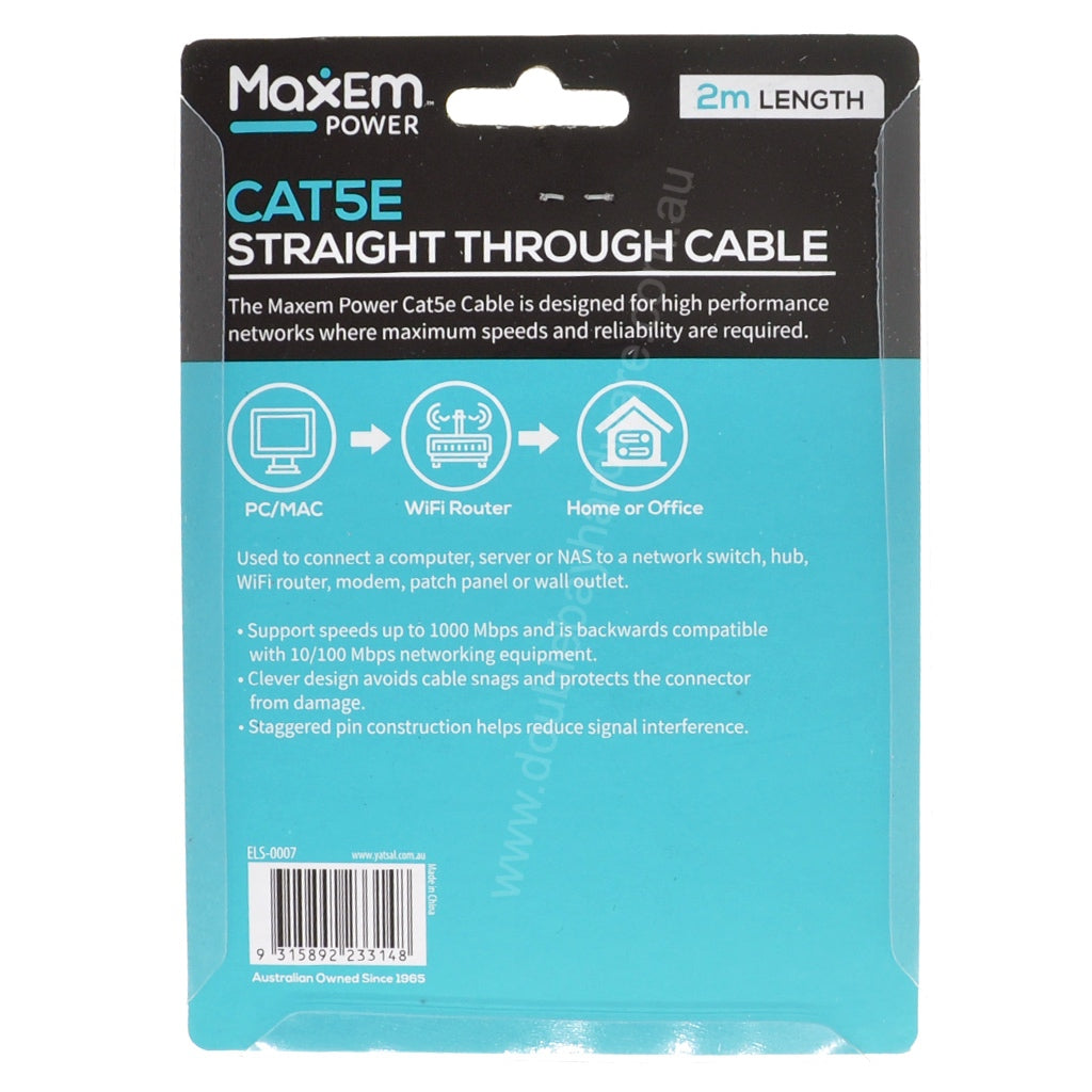 MaxEm Cat5e Internet Cable 2m ELS-0007