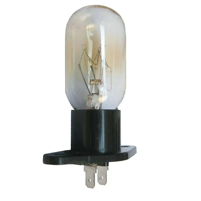 Light bulb with black base on a white background