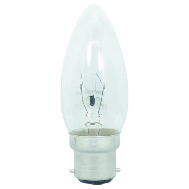 Clear light bulb on a white background
