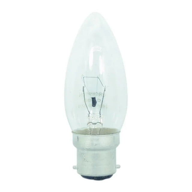 Clear light bulb on a white background