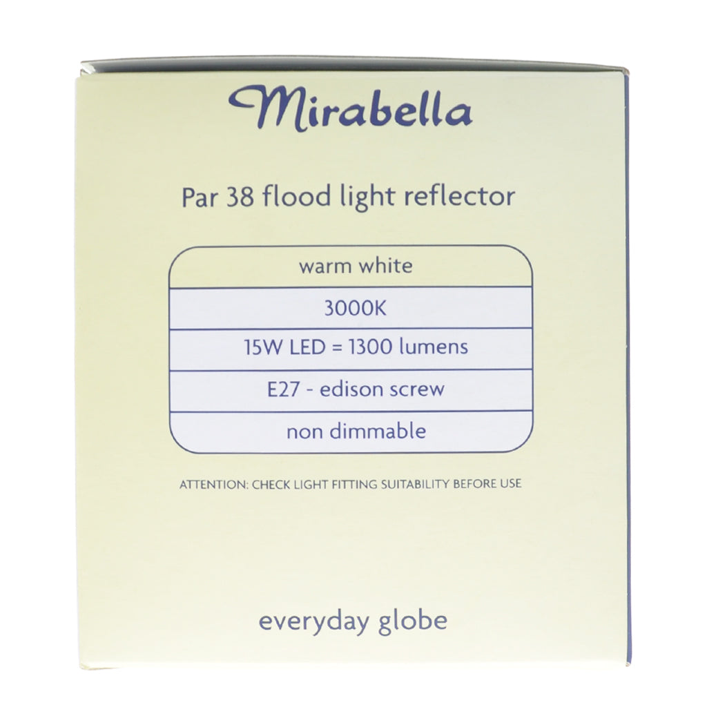 Mirabella PAR38 Reflect LED Light Bulb E27 240V 15W W/W