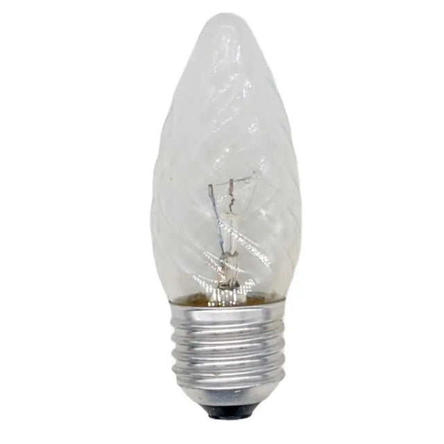 Clear light bulb on a white background