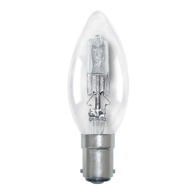 Clear light bulb on a white background
