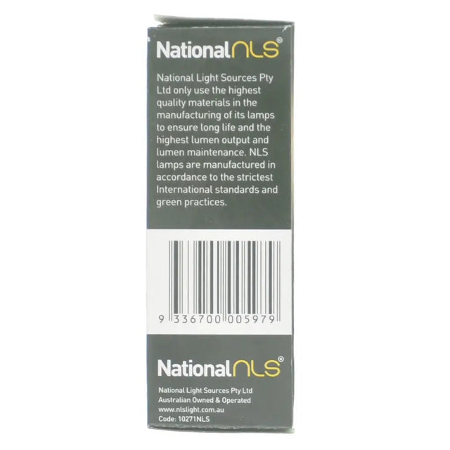 National Light Sources Pty Ltd packaging with text and barcode on a white background