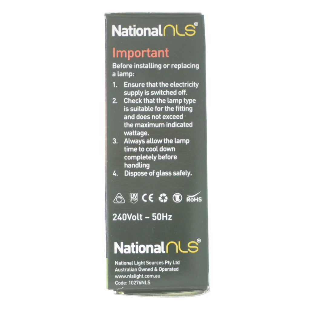 National nls Candle Halogen Light Bulb E14 240V 28W Clear