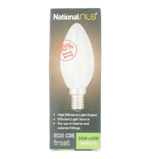 National NLS eco light bulb packaging on a white background