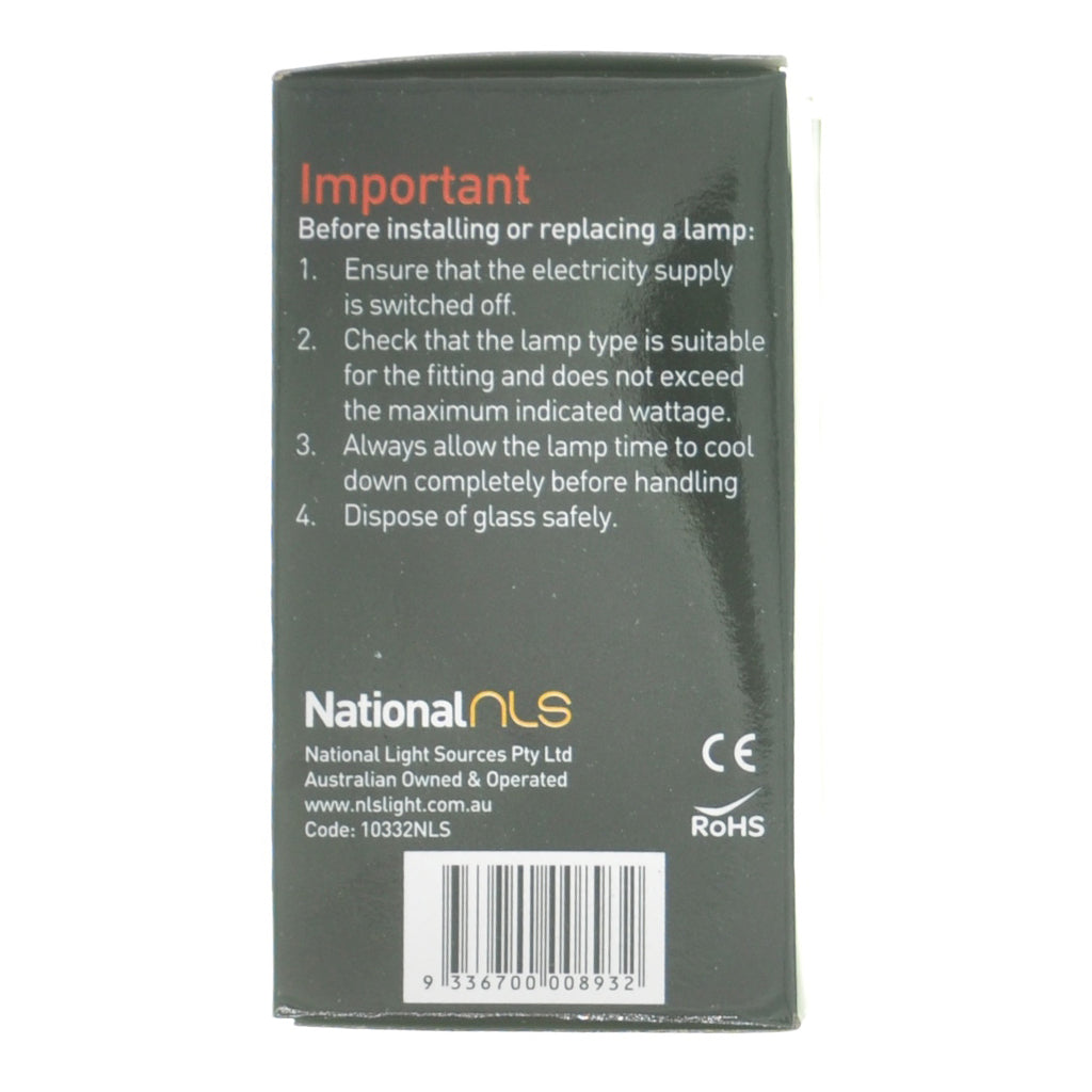 National nls GLS Halogen Light Bulb E27 240V 42W Frost 10332NLS