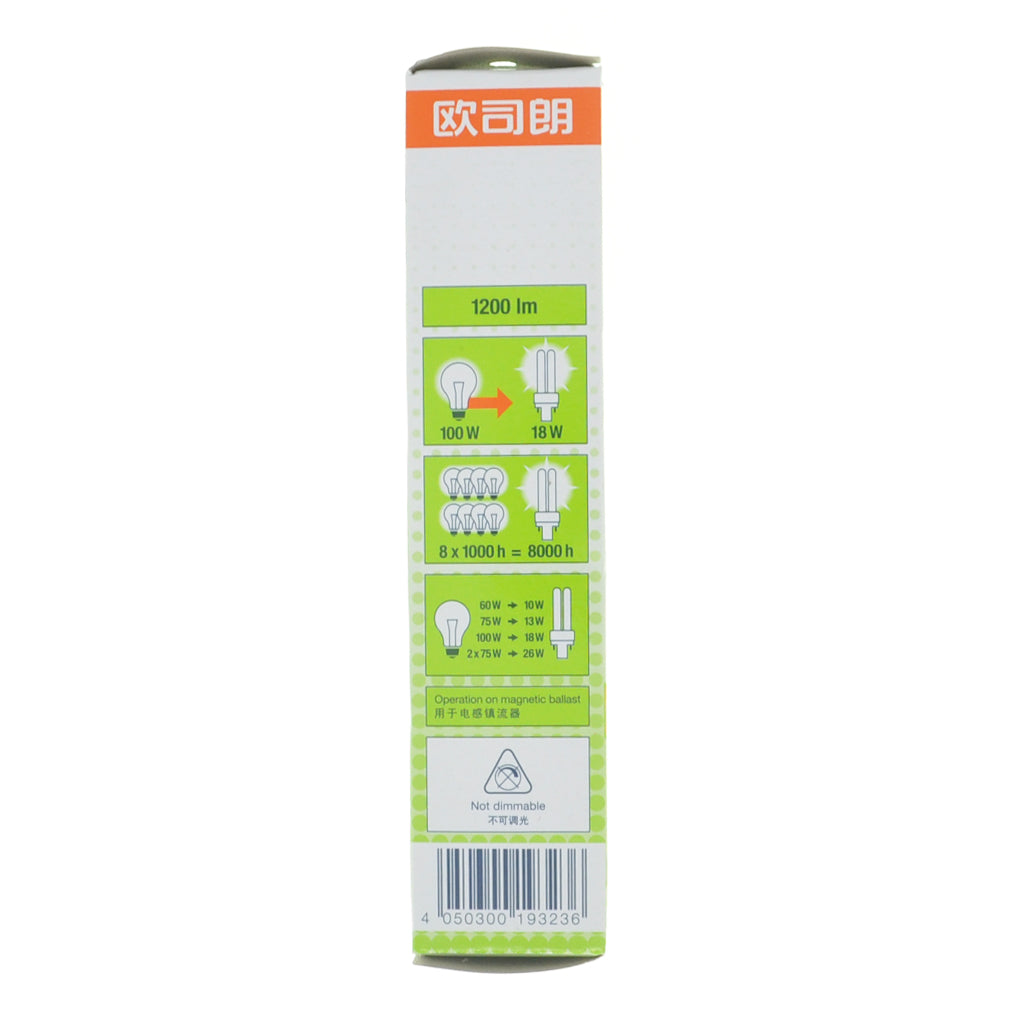 OSRAM DULUX D Lumilux Compact Fluorescent Light Bulb G24d-2 18W/840