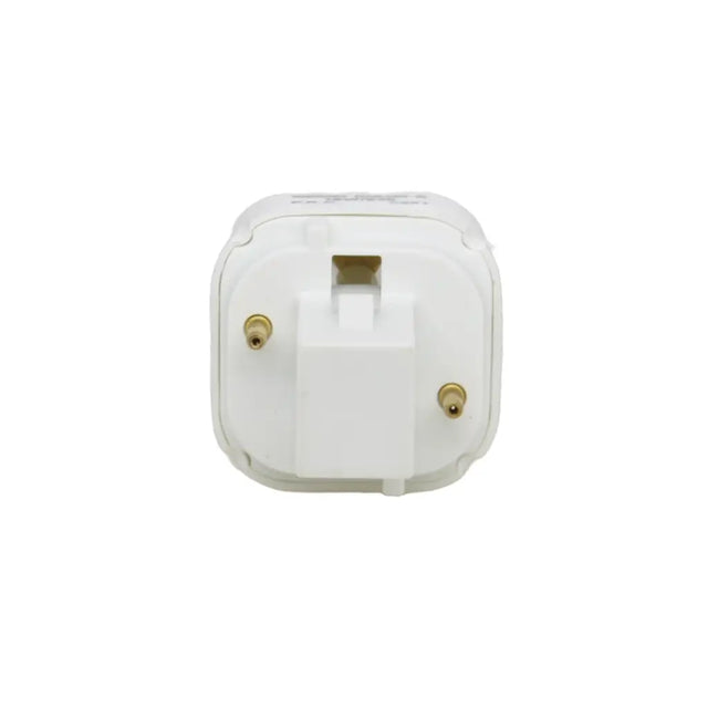 White electrical plug on a white background