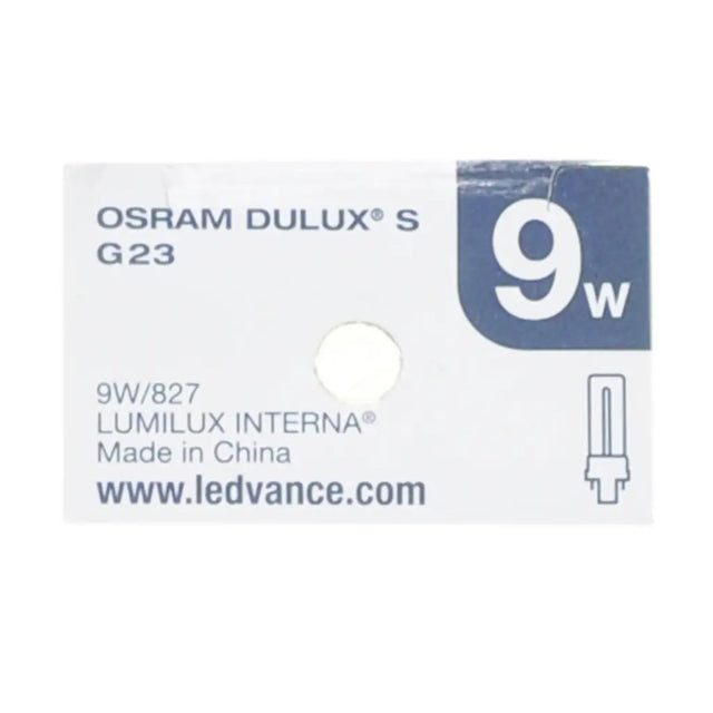 OSRAM DULUX S Compact Fluorescent Light Bulb G23 9W/827