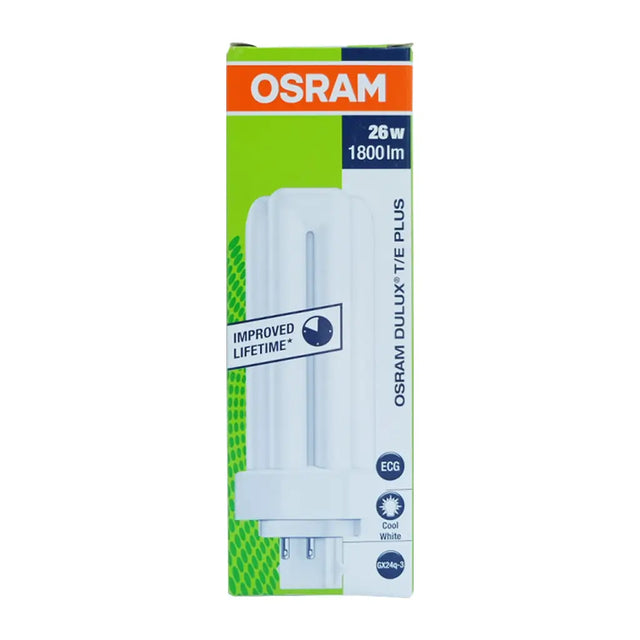 OSRAM Dulux TE Plus fluorescent tube packaging on a white background