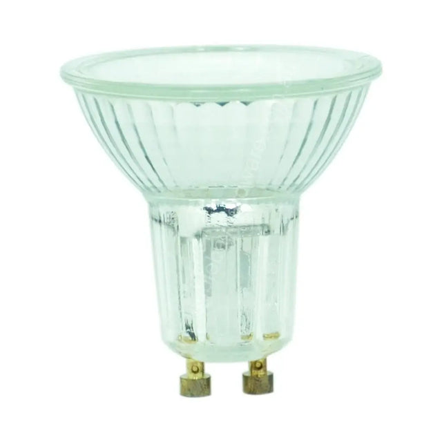 Clear halogen lamp on a white background