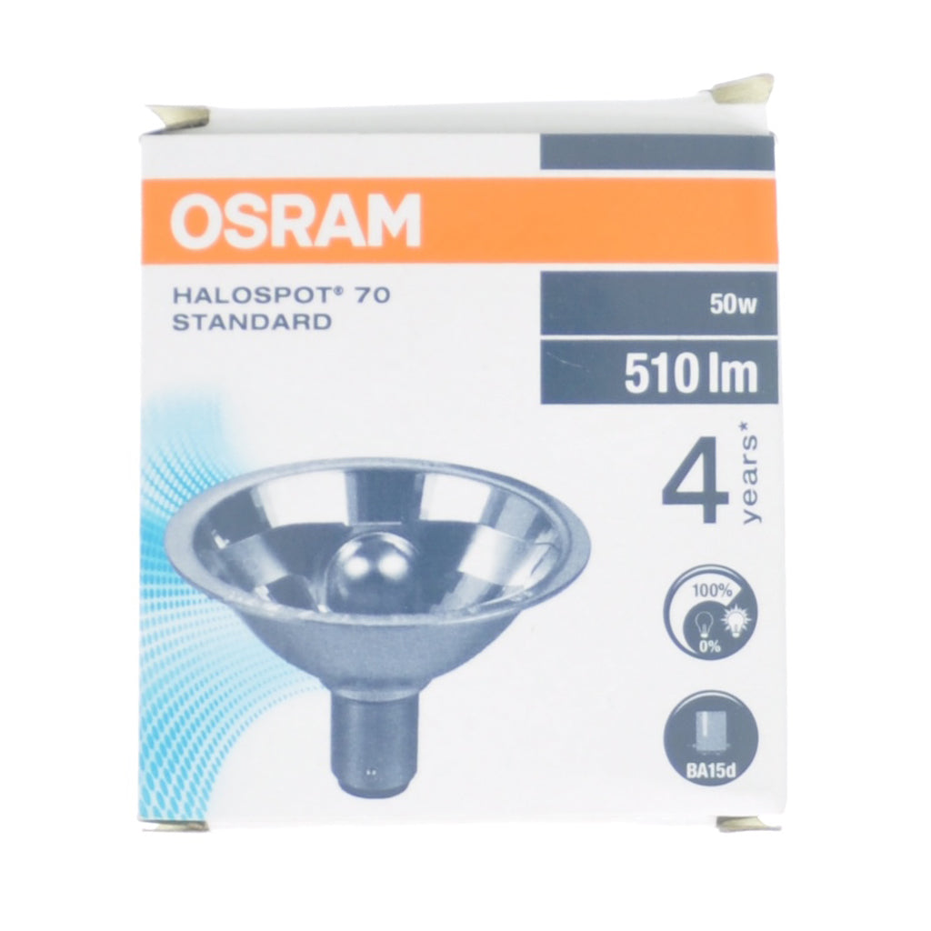 OSRAM HALOSPOT 70 ALU Halogen Light Bulb BA15d 12V 50W 24° 41990FL