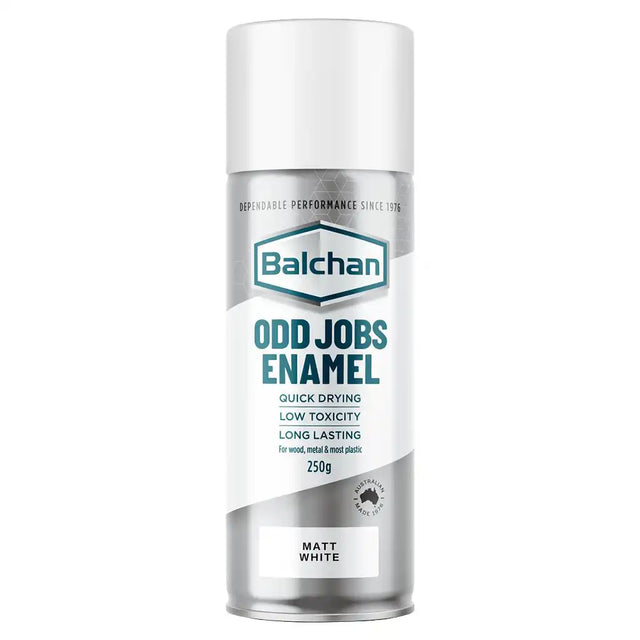 Balchan Odd Jobs Enamel spray matt white can on a white background