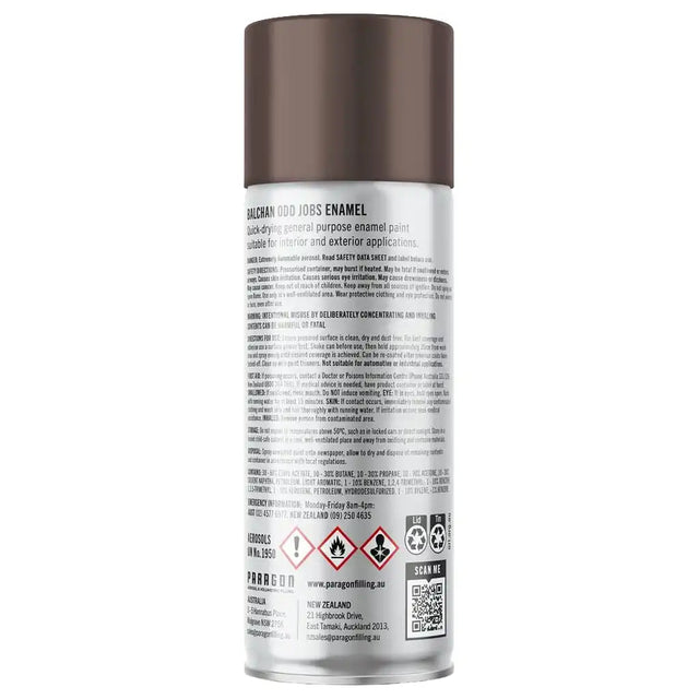 mission brown Spray paint can with label on a white background