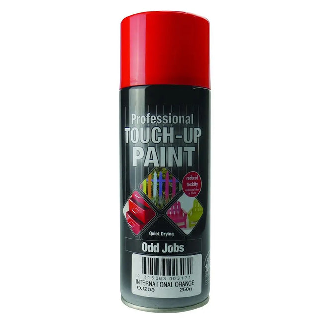 Red and black spray paint can labeled 'Professional Touch-Up Paint' on a white background