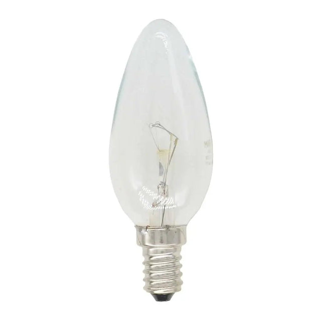 Clear light bulb on a white background