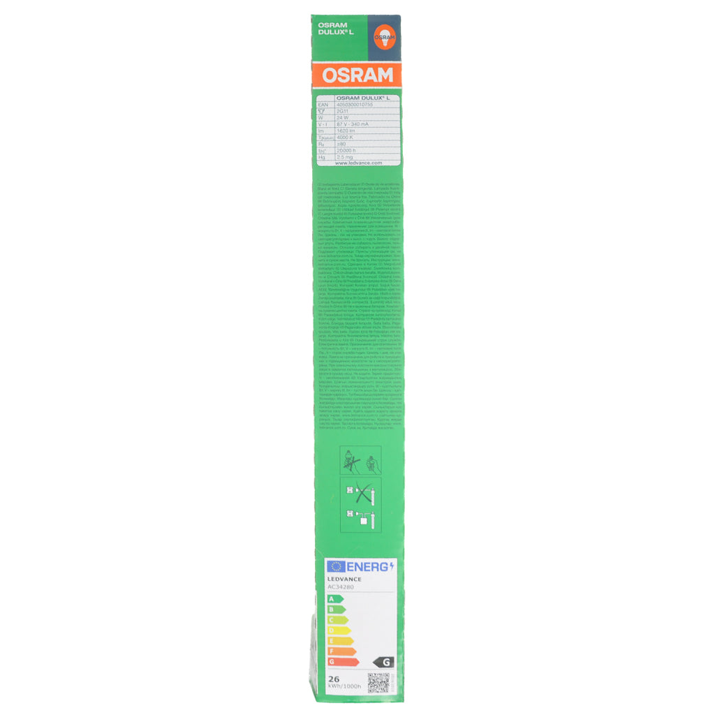 Osram Dulux L 4Pins Compact Fluorescent Light Bulb 2G11 24W/840